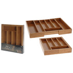 Excellent houseware bestekbak hout uitschuifbaar