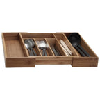 Excellent houseware bestekbak hout uitschuifbaar