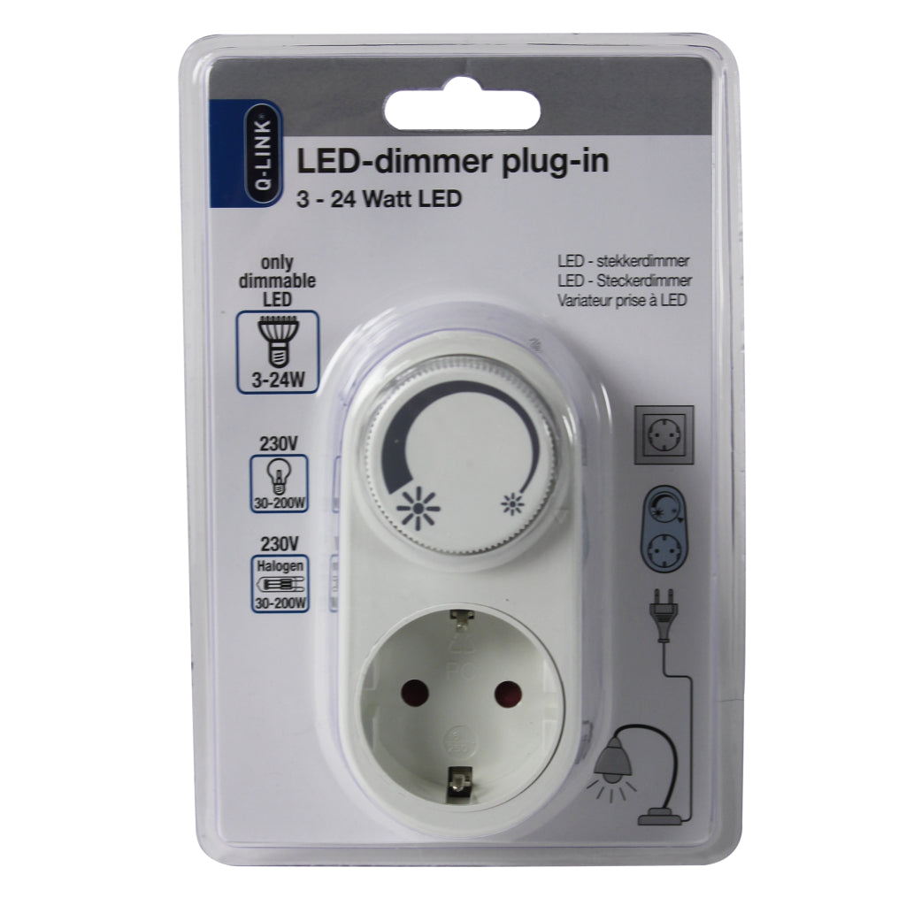 Q-Link - Q-Link universeel stekkerdimmer led 3-24w