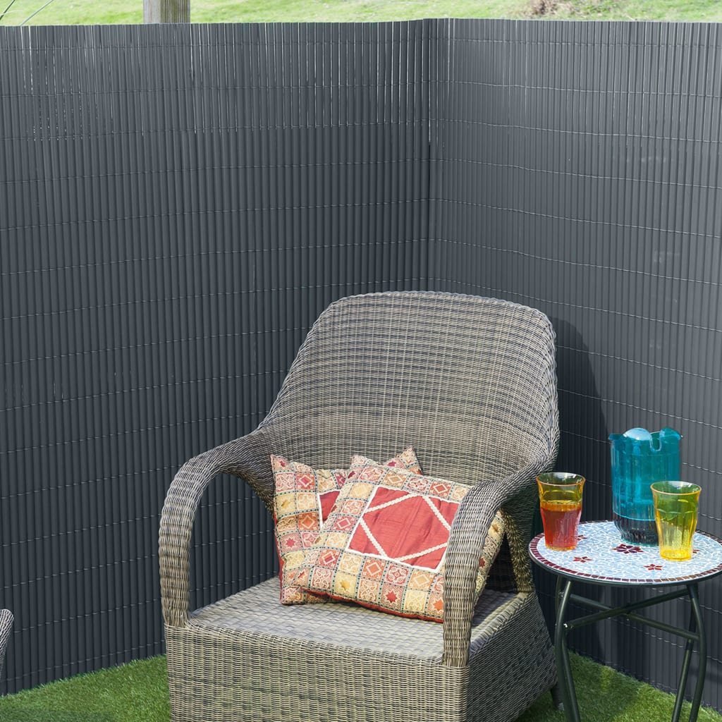 Nature tuinscherm dubbelzijdig 1,5x3 m pvc antraciet