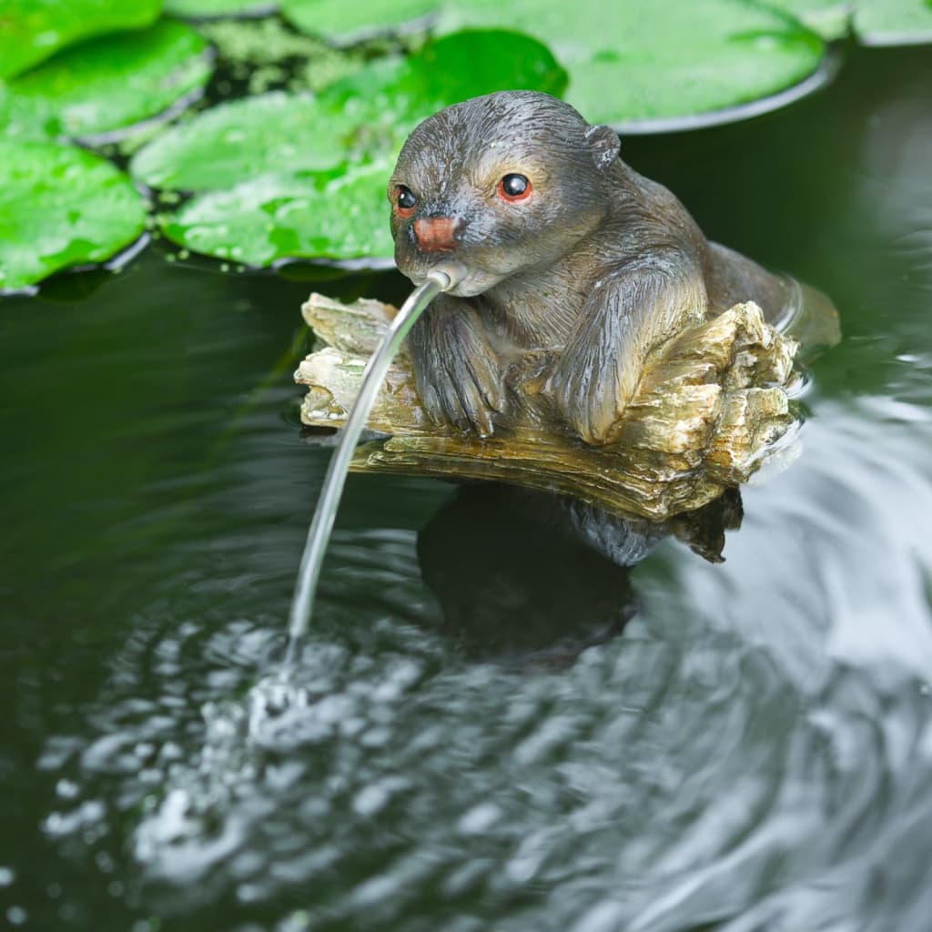 Ubbink drijvende spuitfiguur otter op boomstam waterornament