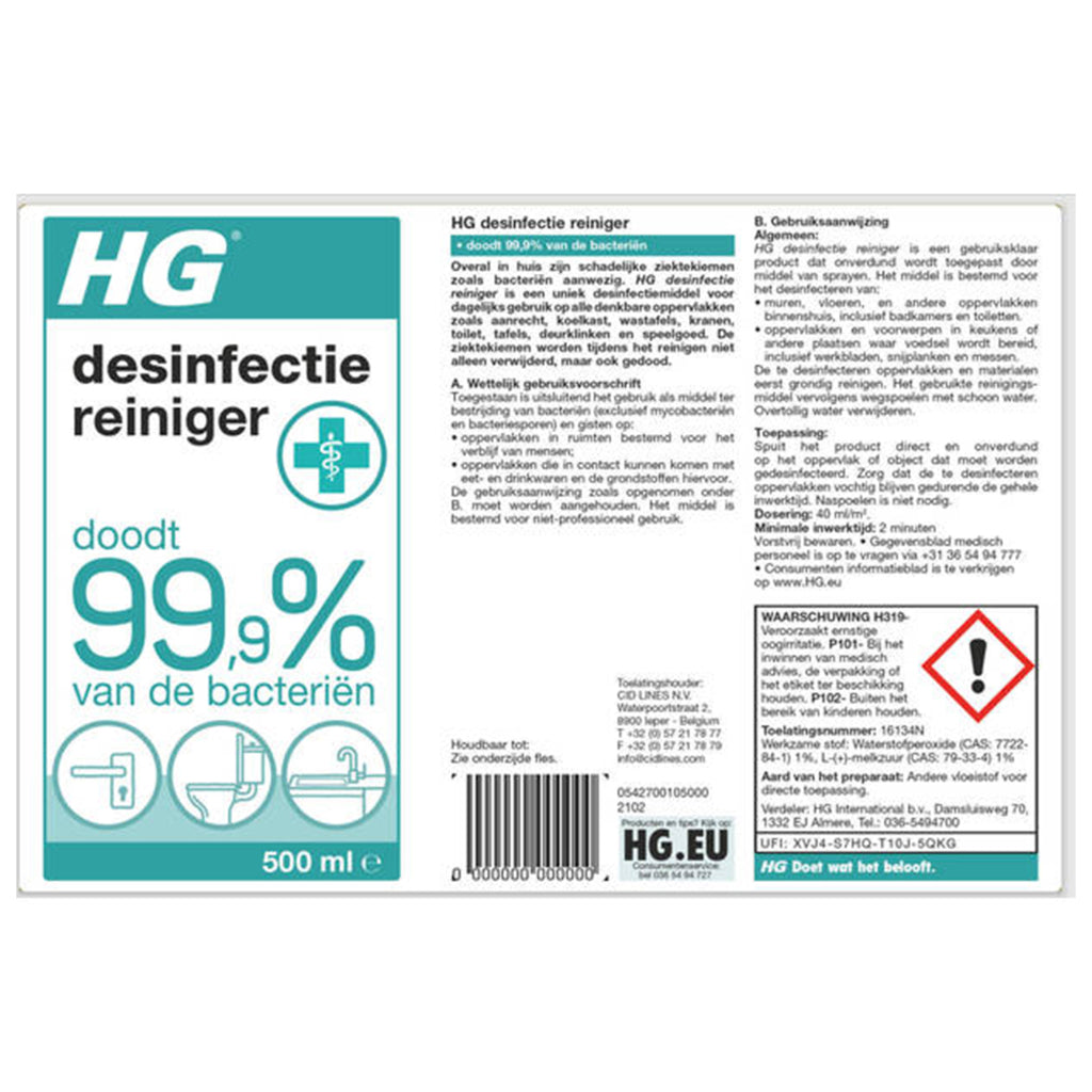 Hg desinfectie reiniger 500ml