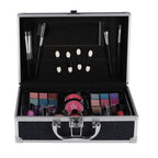 Casuelle aluminium make-up koffer donkerblauw glitter