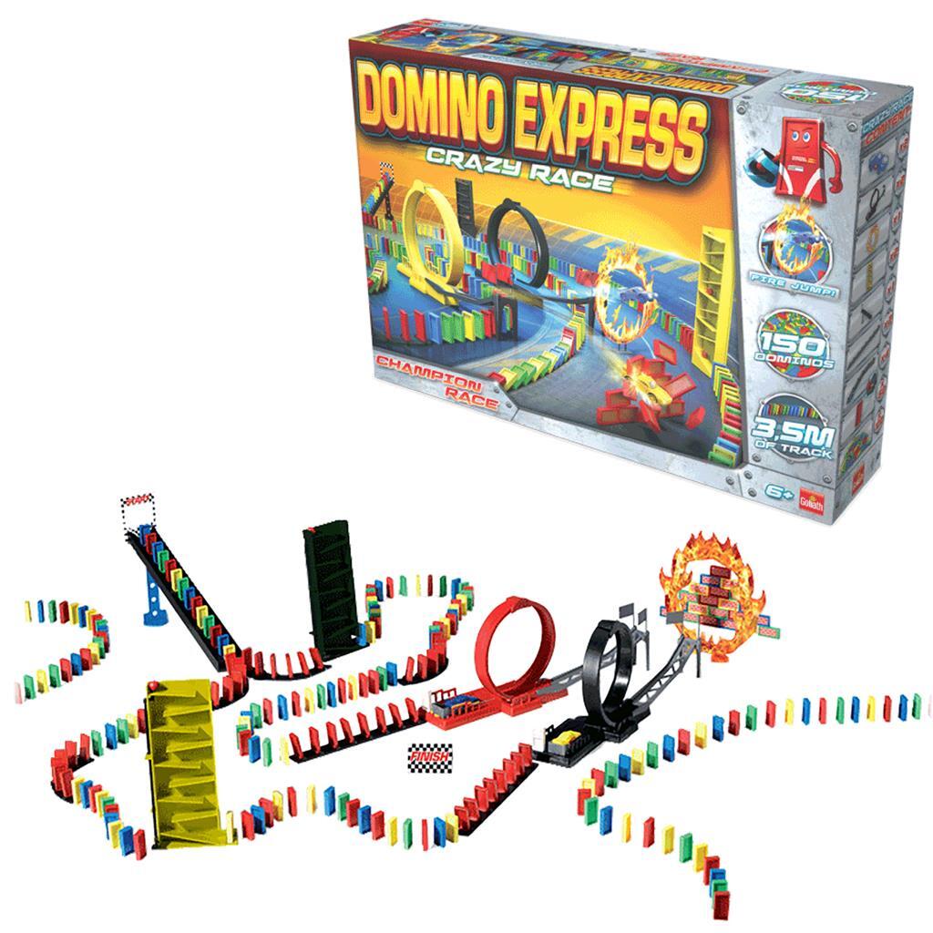 Goliath domino express crazy race domino stenen champion race met 150 domino stenen