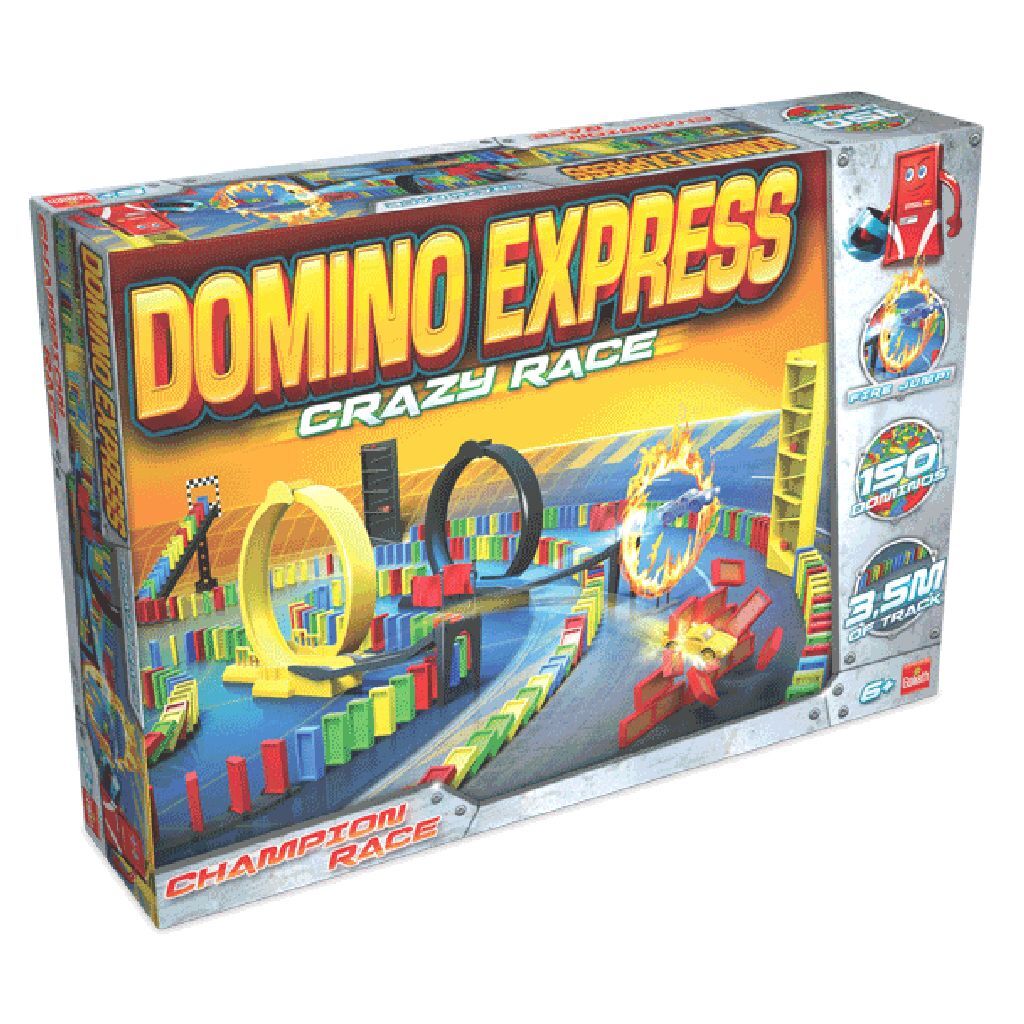 Goliath domino express crazy race domino stenen champion race met 150 domino stenen