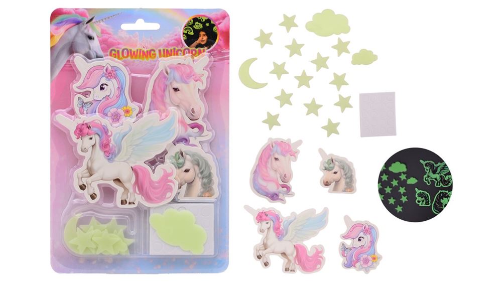 Johntoy - Johntoy Glow in the dark eenhoorn muursticker 2