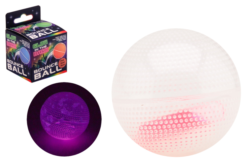 Johntoy glow in the dark stuiterbal in doos assorti