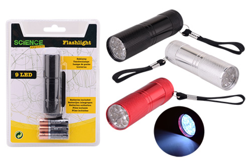Johntoy science explorer zaklamp op blister - 3 assorti