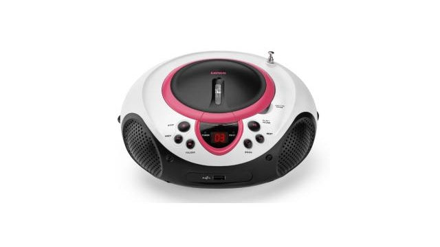 Lenco draagbare fm-radio cd- en usb-speler roze - scd-38 usbpink