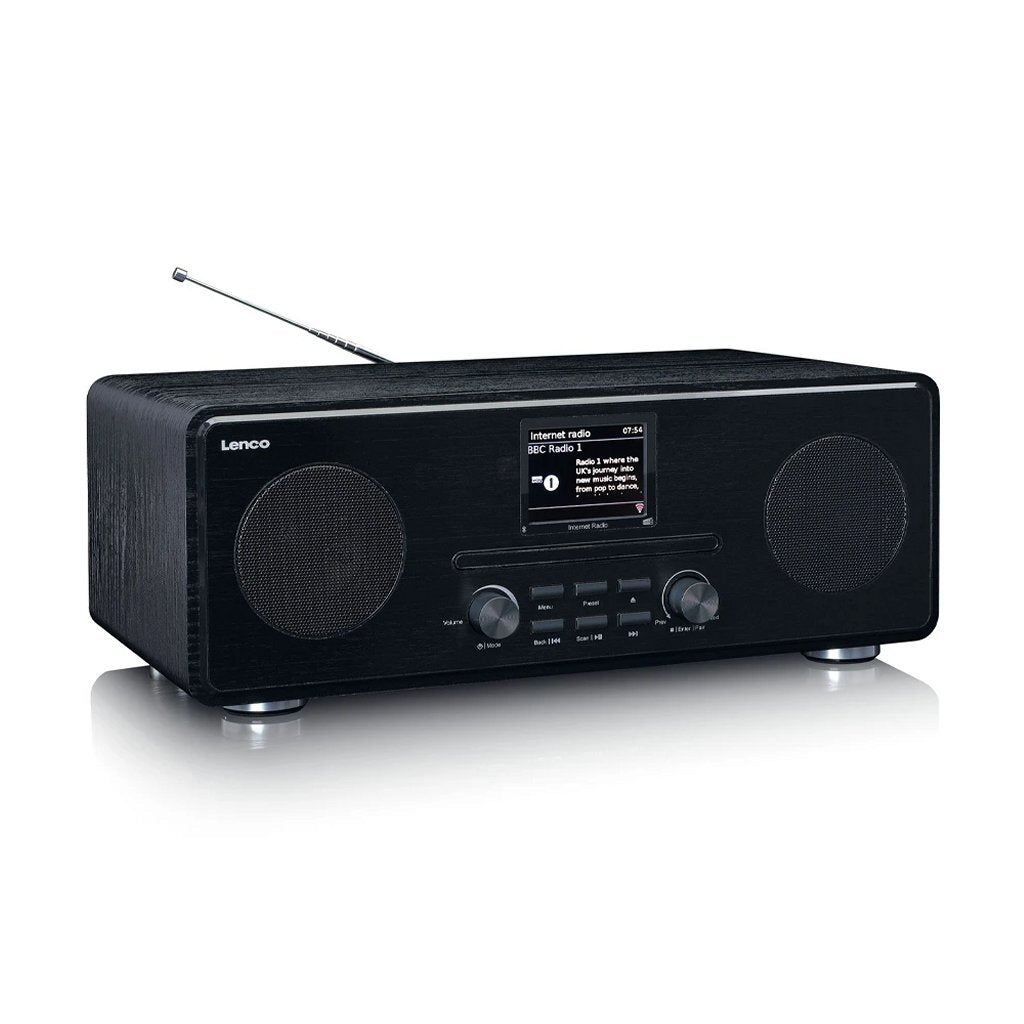 Lenco internet dab+ fm-radio met cd-speler en bluetooth® zwart - dir-260bk