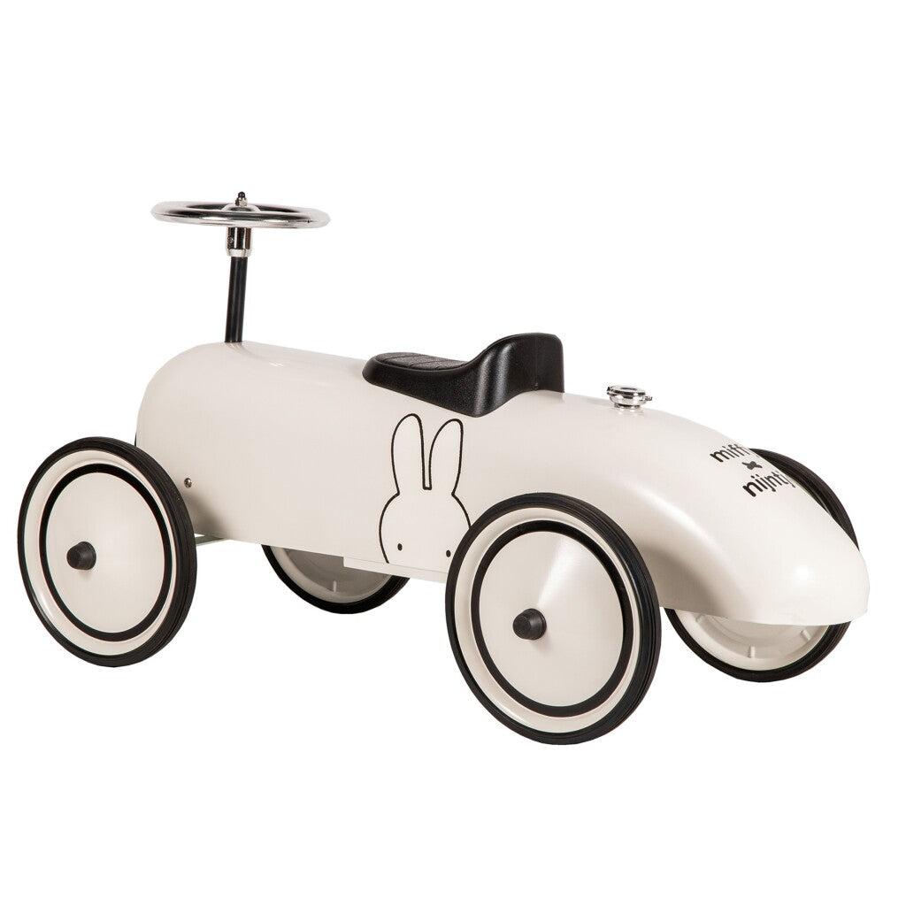 Nijntje retro loopauto wit zwart