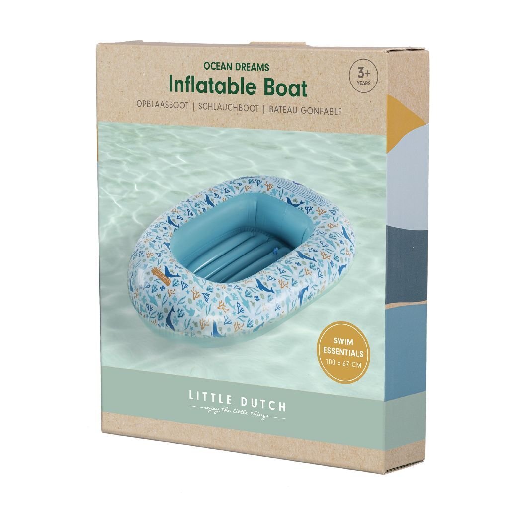 Little Dutch - Little Dutch ocean dreams opblaasboot 100x67 cm blauw