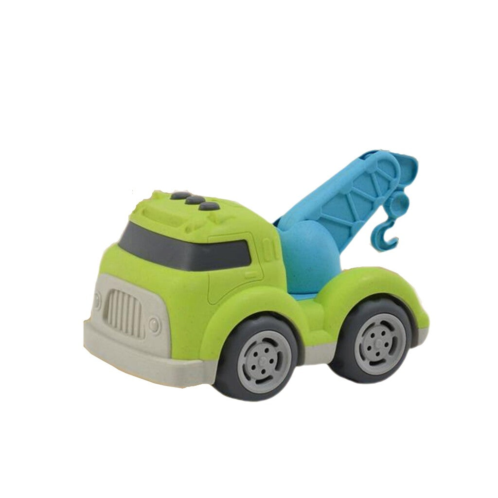 Overige merken bioplastic sleepwagen 18 cm blauw groen
