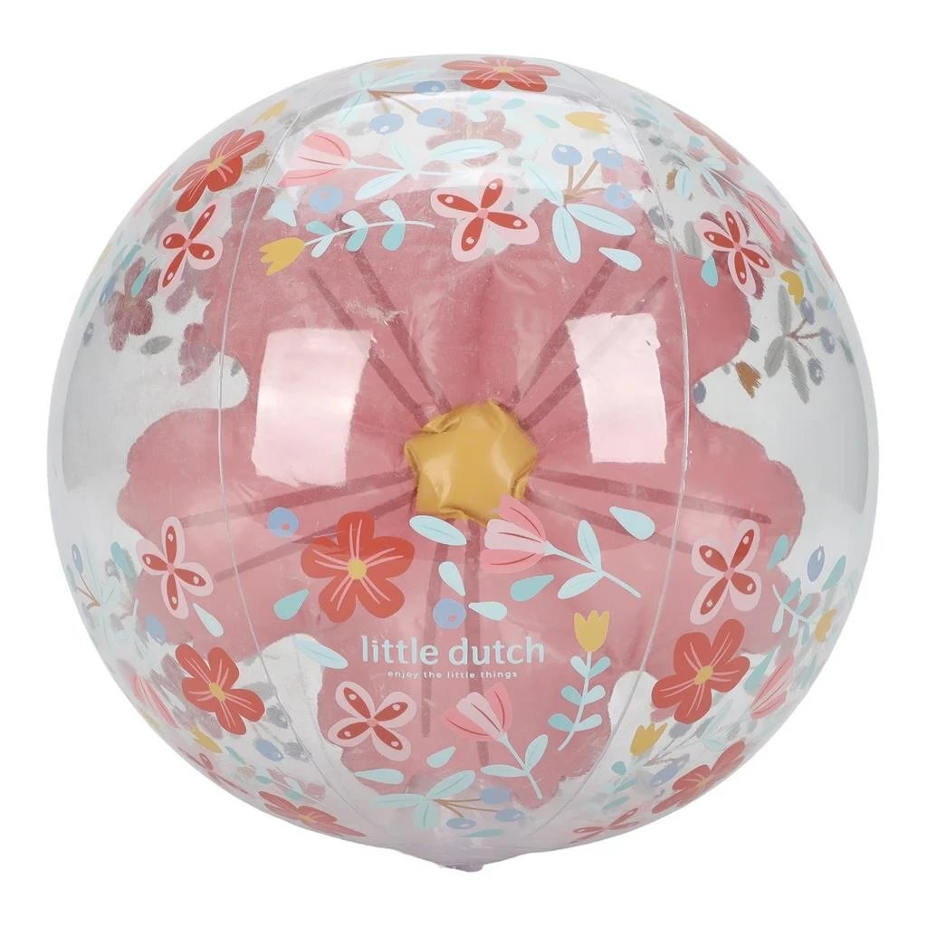 Little Dutch - Little Dutch pink flowers 3d strandbal 35 cm roze