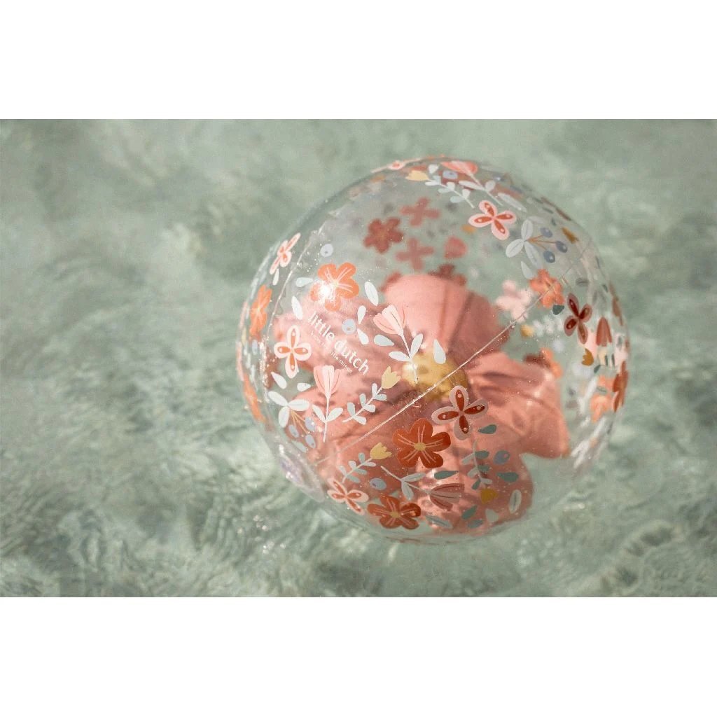 Little Dutch - Little Dutch pink flowers 3d strandbal 35 cm roze