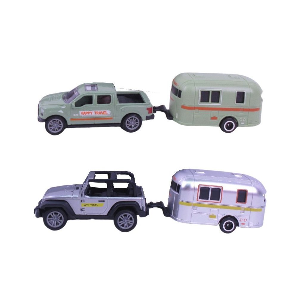 City - City car collection die-cast pick-up met trailer 1:50