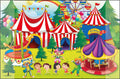 Kangaro bureau onderlegger - 38x58cm - circus - antislip - met insteekvakken