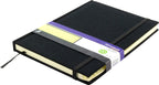 Kangaro k-5105 alfabetboek a5 a-z linnen hard cover zwart, 208 pagina's, leeslint, elastiek