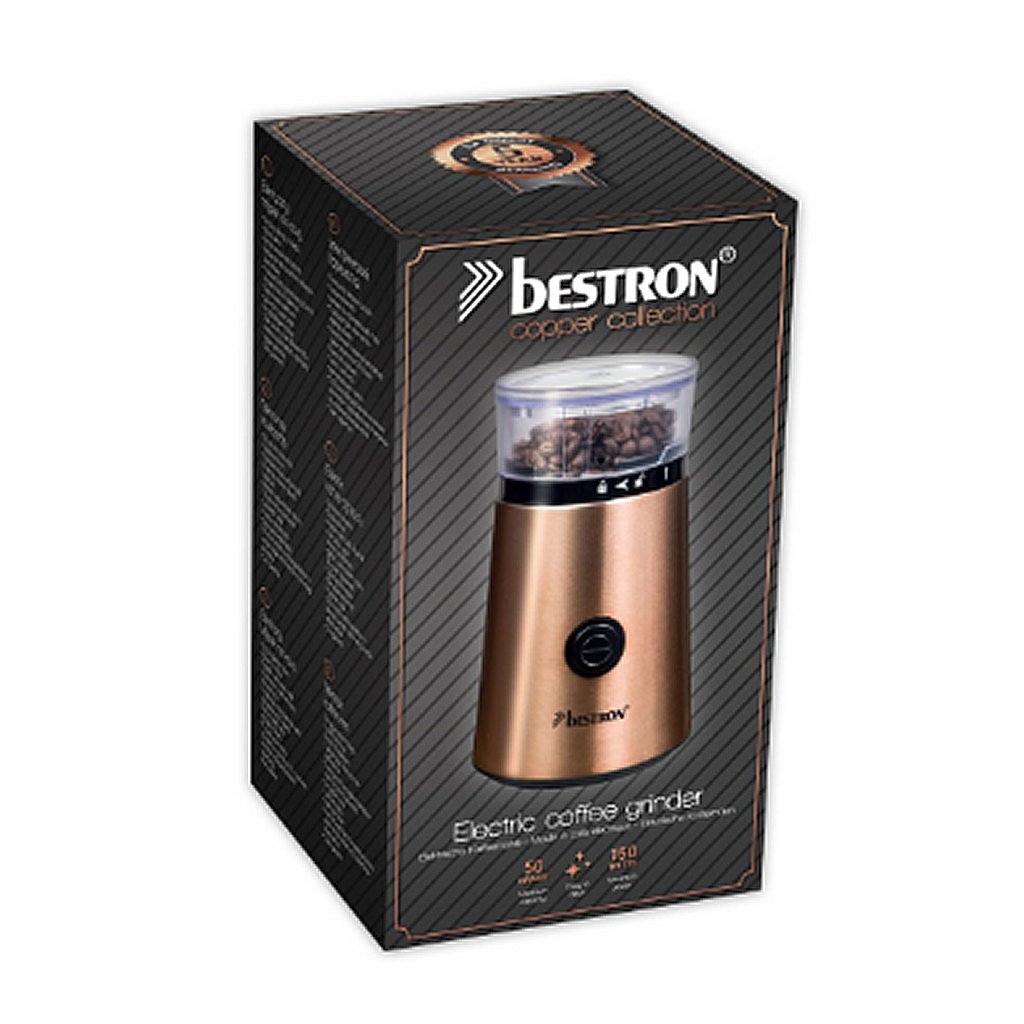 Bestron acg1000co elektrische koffiemolen koper