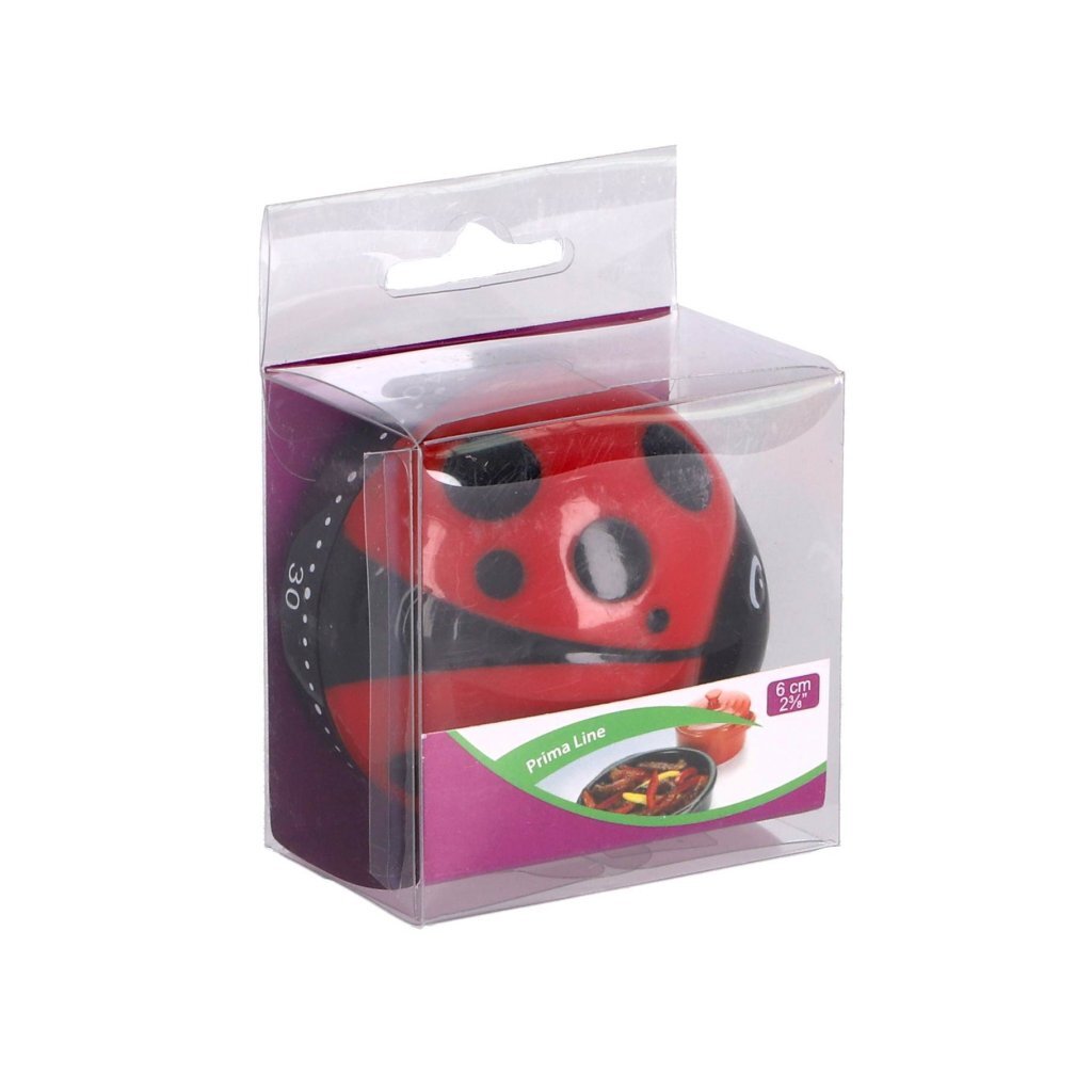 Patisse kookwekker lieveheersbeestje 6 cm zwart rood