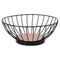 Overige merken metalen fruitschaal 28 cm zwart hout