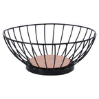 Overige merken metalen fruitschaal 28 cm zwart hout