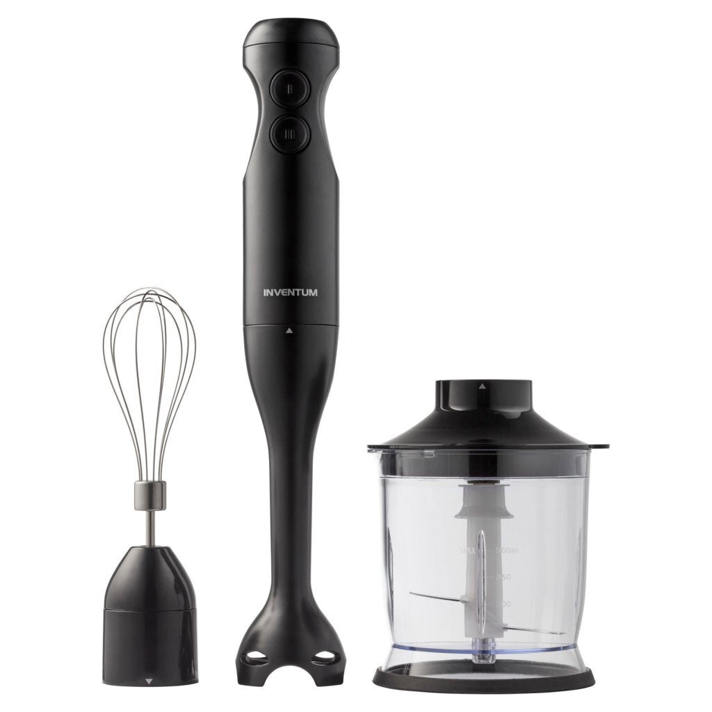 Inventum staafmixer set zwart 350 watt mx350b met garde en hakmolen