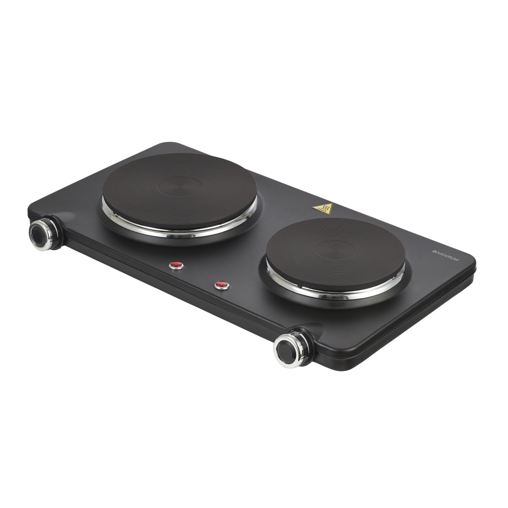Inventum elektrische kookplaat, 2 pits, 15 en 18cm