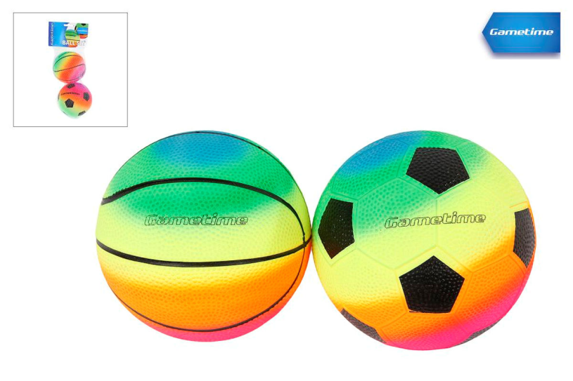 Gametime mini sportballen set voetbal basketbal, 2st.
