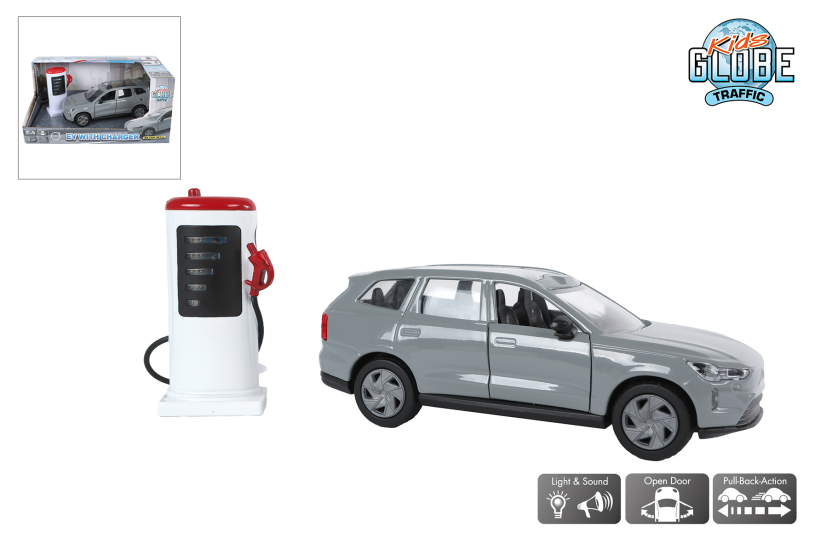 Kids GLOBE - Kids GLOBE volvo ex90 met oplaadpaal licht en geluid 135cm