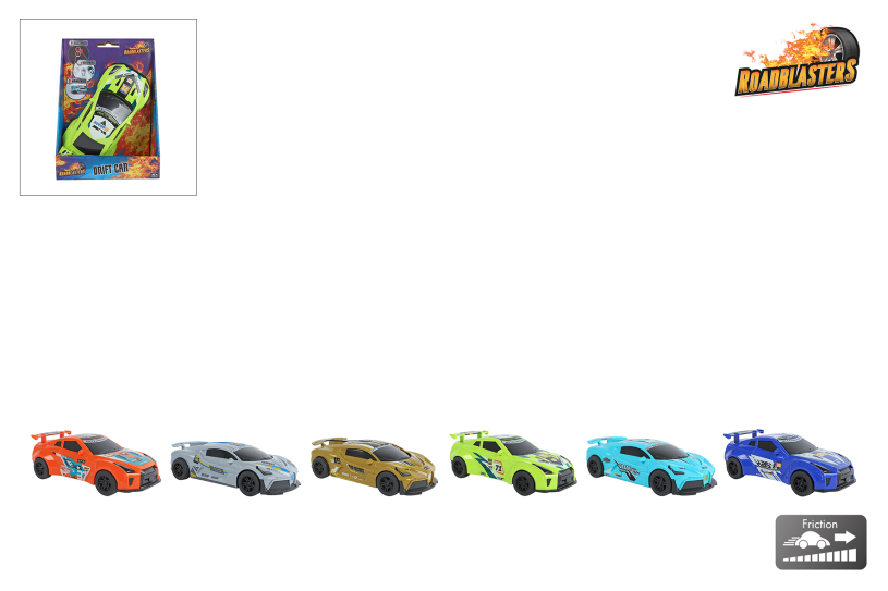 Roadblasters auto met drift functie frictie 6ass 16cm