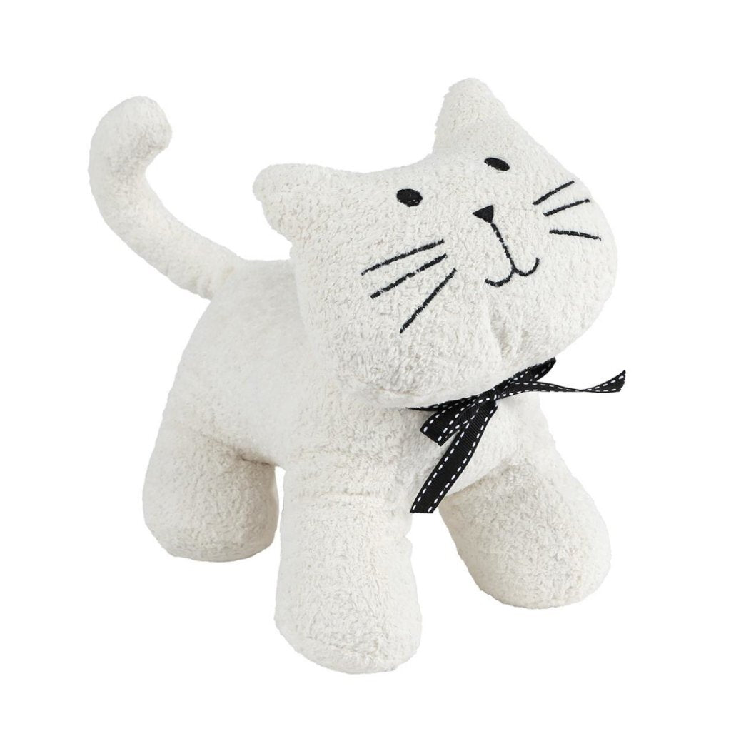 Overige Merken - Overige Merken Deurstopper pluche poes 25x15x24 cm wit