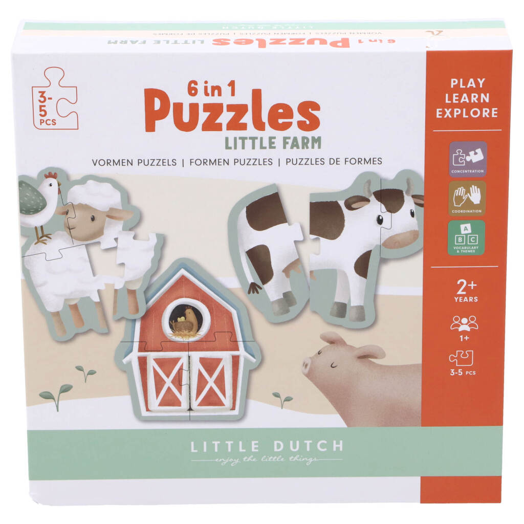 Little dutch tiamo little farm 6 in 1 puzzel fsc