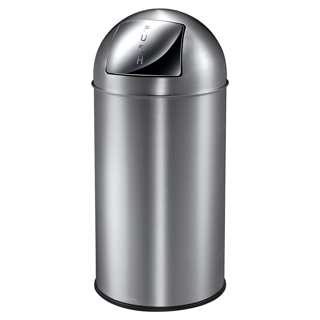 Push can prullenbak 40l mat chroom