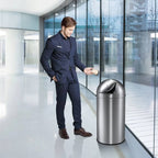 Push can prullenbak 40l mat chroom