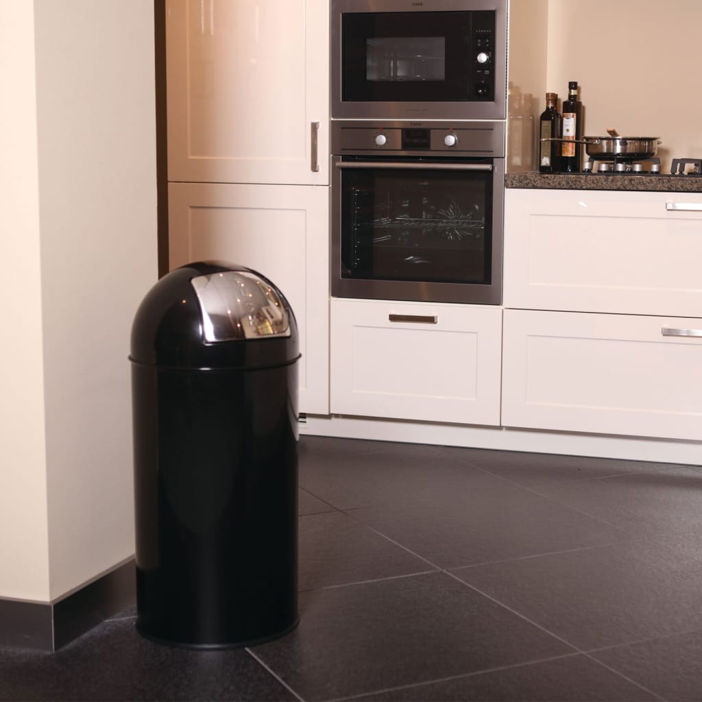 Prullenbak pushcan 34x74x35 40 liter zwart