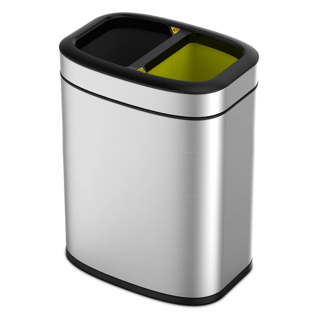 EKO EKO Afvalbak OLI-Cube 2x10 L matzilverkleurig
