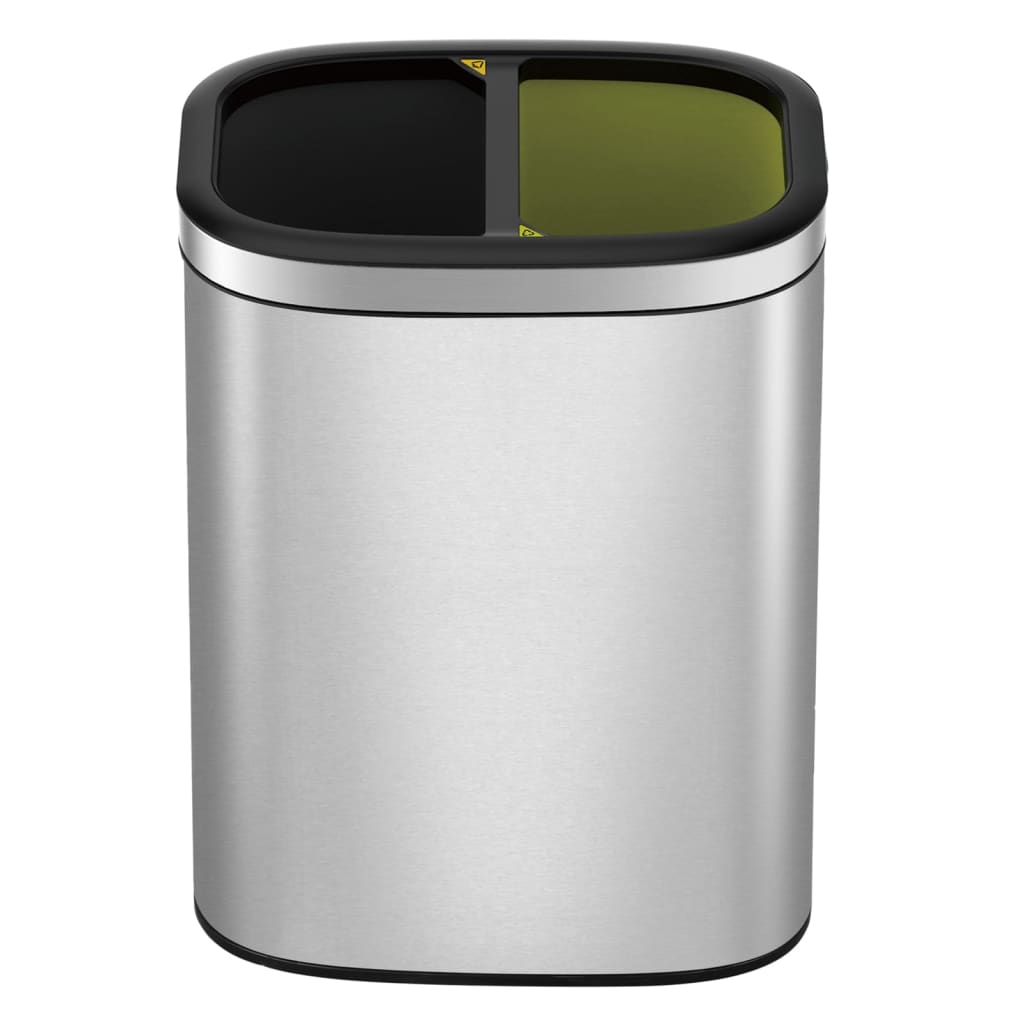 EKO EKO Afvalbak OLI-Cube 2x10 L matzilverkleurig