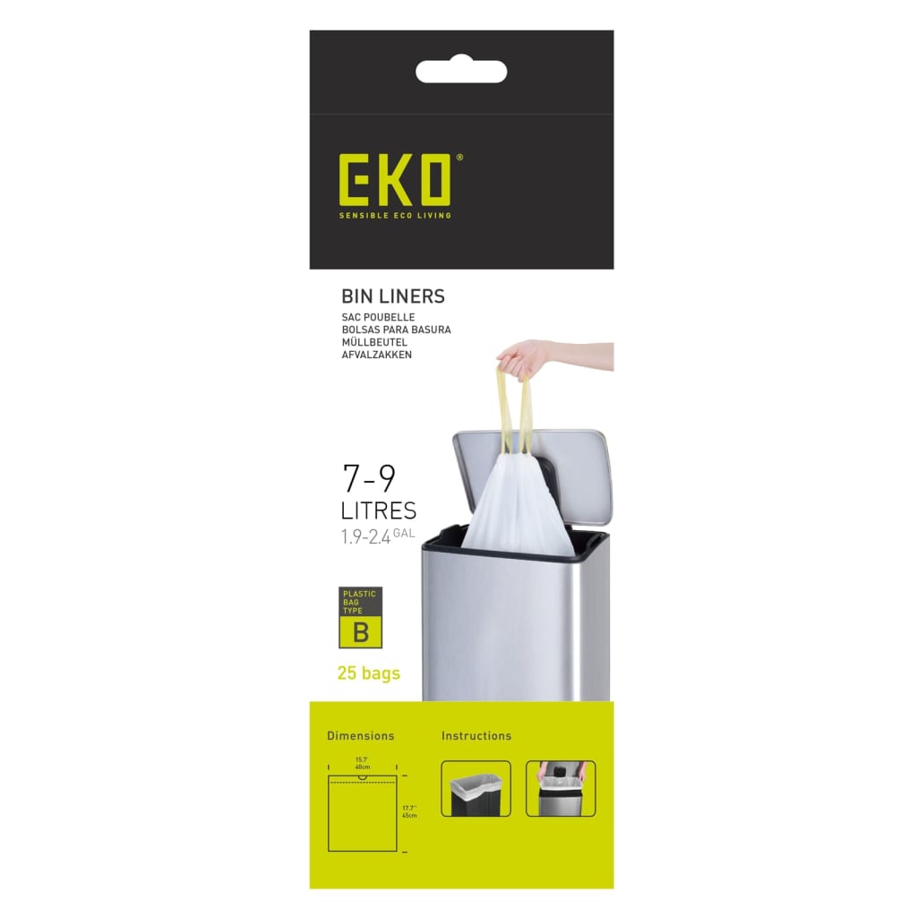 EKO EKO Vuilniszakkenset B 24x25 st 7-9 L wit