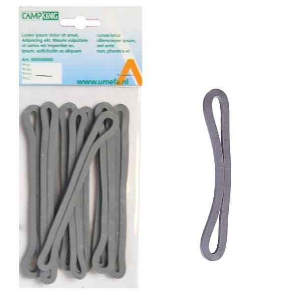 Campking umefa rubberring grijs 80x90x5mm 8st.