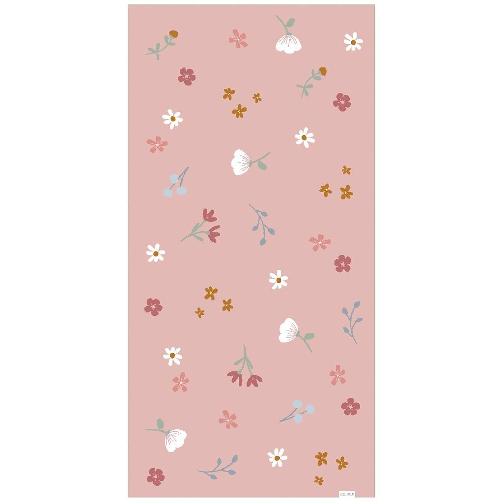 / Sans Marque - / Sans Marque Little dutch pink flowers strandlaken 60x120 cm lichtroze