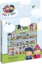 Fien & Teun - Fien & Teun stickers - 3 stickervellen met speelachtergrond - creatief speelgoed - boerderij - bambolino toys - vanaf 3 jaar