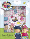 Fien & Teun - Fien & Teun raamstickers niet permanente verplaatsbare stickers - met speelachtergrond - vanaf 3 jaar - bambolino toys
