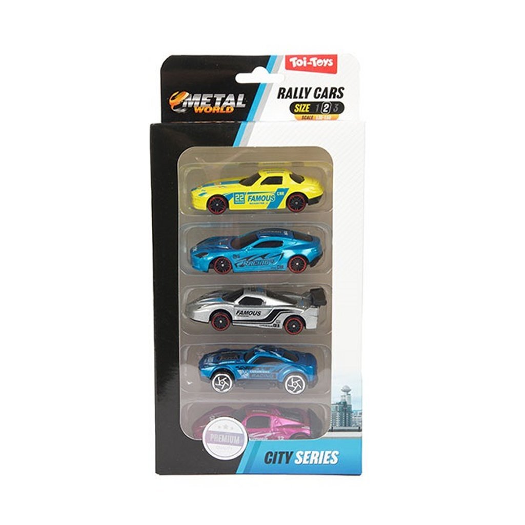 Toi-Toys - Toi-Toys Toi toys ralley auto's set a 5 metaal