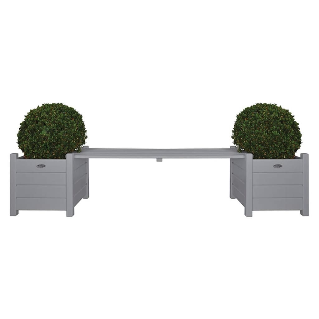 Esschert design bank met plantenbak grijs cf33g