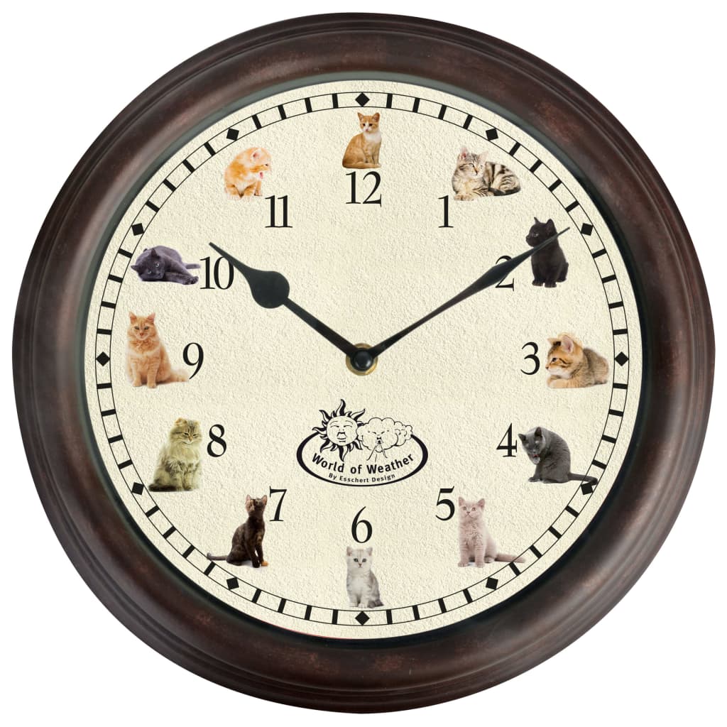 Esschert design klok met kattengeluiden