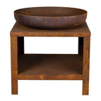 Esschert design vuurschaal met houtopslag 62 cm roestkleurig