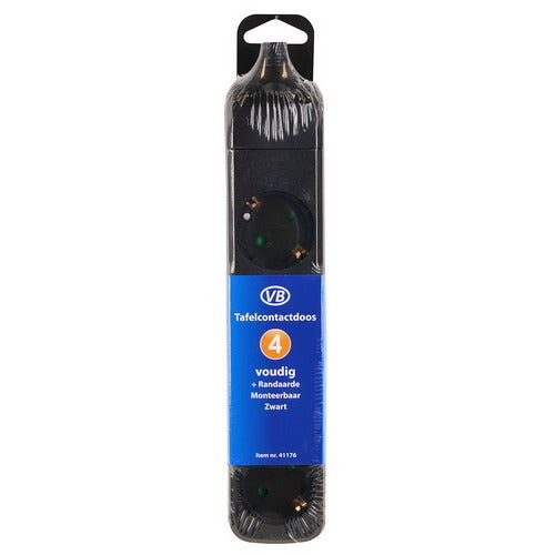 VB - VB 41176 tafelcontactdoos 4-voudig + ra zonder snoer zwart