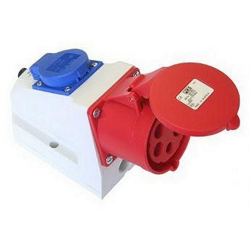 ABL - ABL cee krachtstekker met 2 contactbuizen rood/blauw/grijs