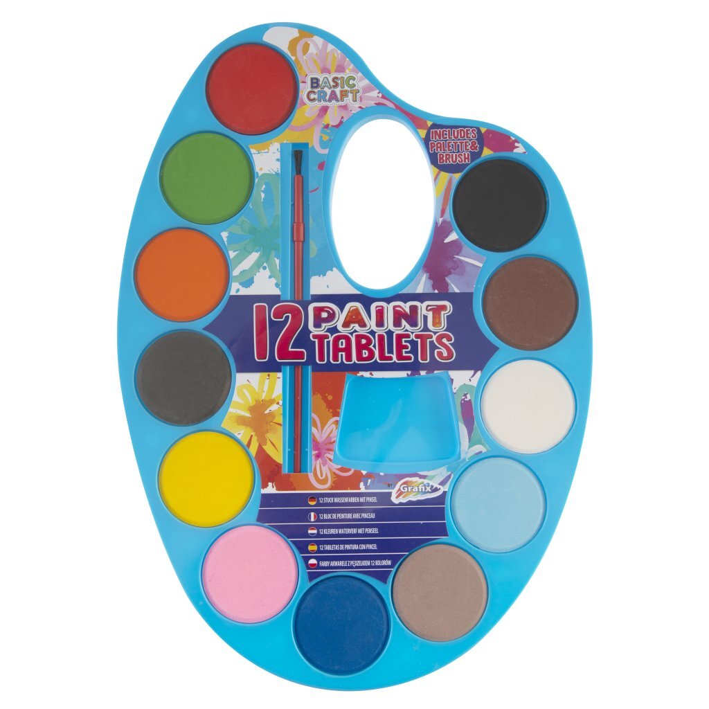 Grafix waterverfpalet, 12 kleuren